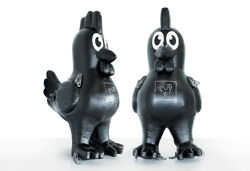 Rooster Mascotte Gallina nera